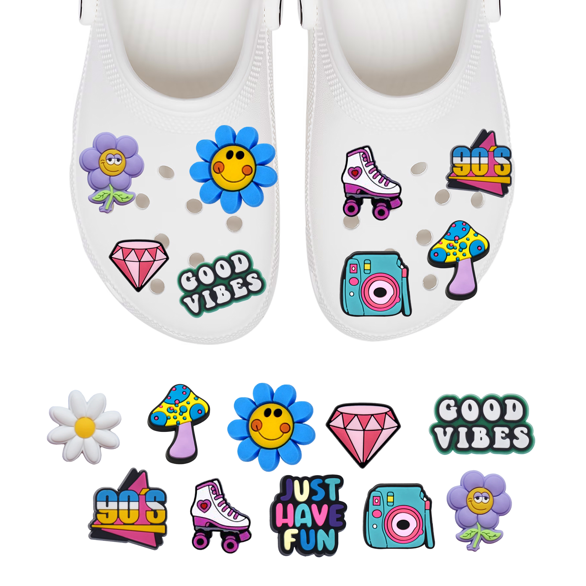 Przypinki do Crocs retro summer - zestaw 10 sztuk