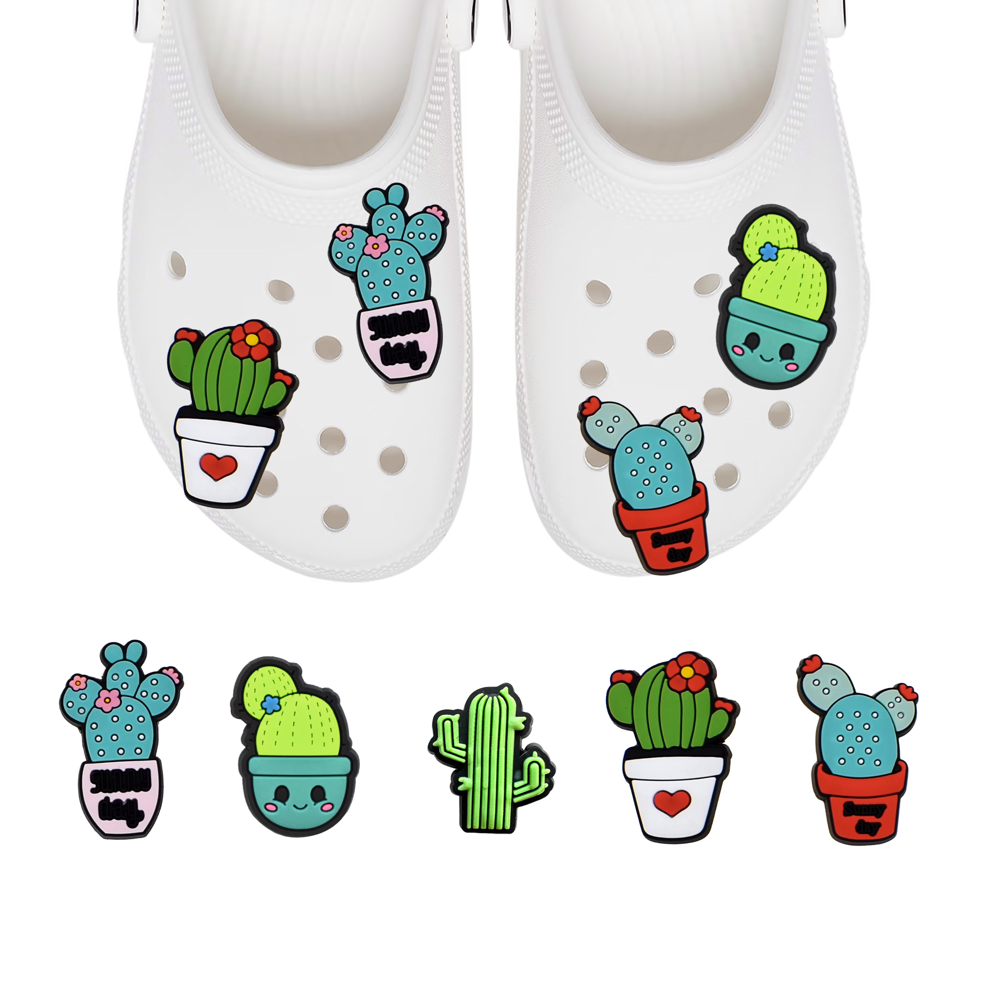Przypinki do Crocs Kaktusy - zestaw 5 sztuk