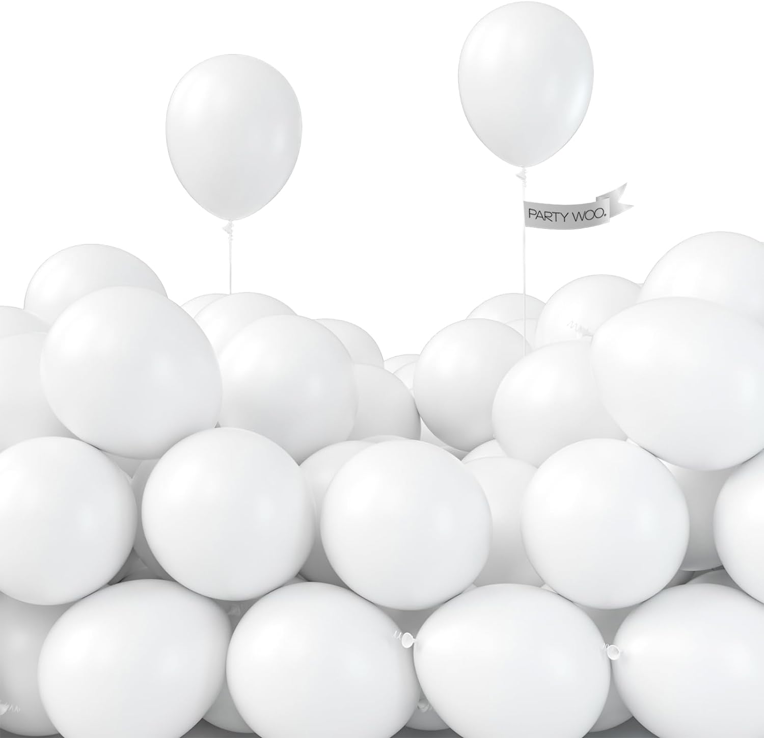 Balony PREMIUM PartyWoo 120 szt 5" 12 cm Białe Lateks