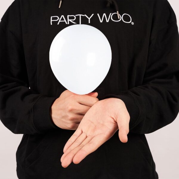 Balony PREMIUM PartyWoo 120 szt 5" 12 cm Białe Lateks - obrazek 3