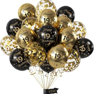 Balony na 19 URODZINY zestaw z konfetti - 15 sztuk