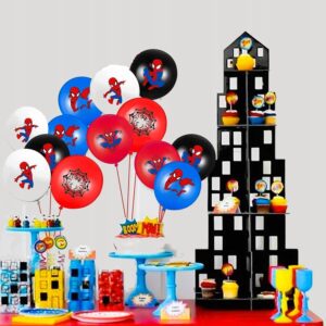 Spiderman Zestaw Dekoracji Urodzinowych 30 cm Balony 24 szt Topper babeczki