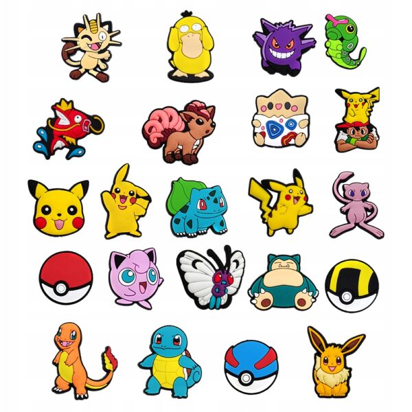 Przypinki do Crocs POKEMON do butów telefonu torby zestaw 22 szt - obrazek 2