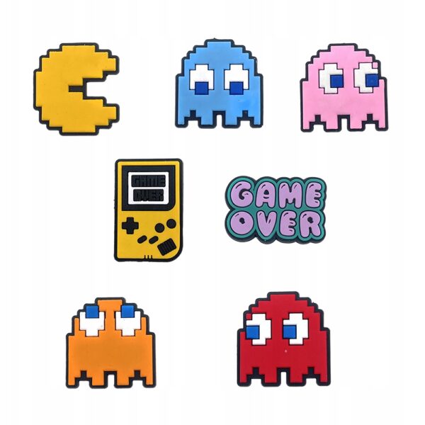 Przypinki do Crocs PAC MAN GAMING do butów telefonu torby zestaw 7 szt - obrazek 2
