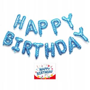 Oro Party Balonowa Dekoracja Girlanda balonowa Happy Birthday Blue Star 40