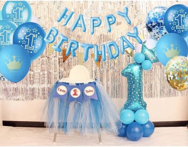 Oro Party Balonowa Dekoracja Girlanda balonowa Happy Birthday Blue 40 cm - obrazek 8