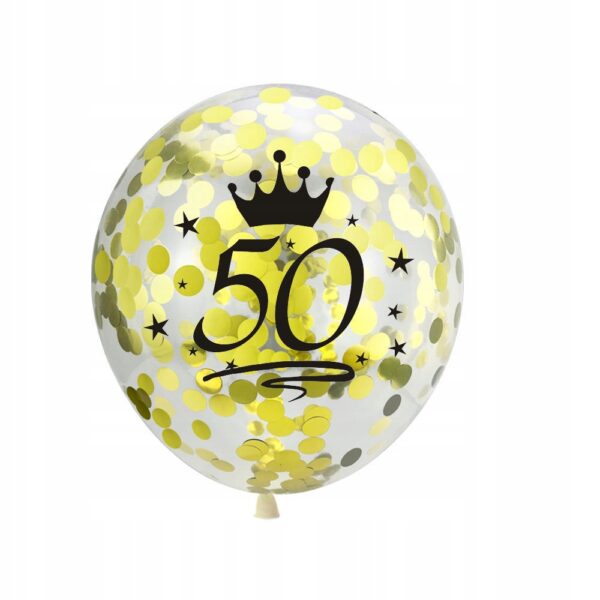 Oro Party Zestaw balonowych dekoracji urodzinowych na 50 urodziny konfetti - obrazek 3