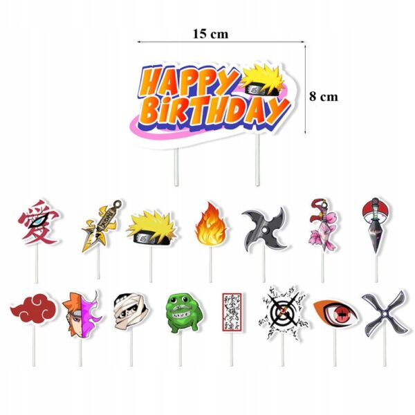 Oro Party Zestaw balonowych dekoracji urodzinowych Naruto + Girlanda Topper - obrazek 6