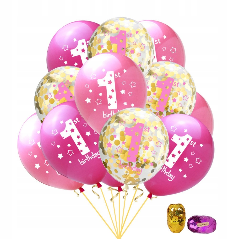 Oro Party Zestaw dekoracji balonowych na Roczek Balony na 1 urodziny