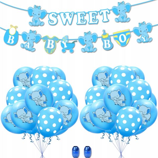 Oro Party Zestaw dekoracji balonowych na Baby Shower It's a Boy + Girlanda - obrazek 3
