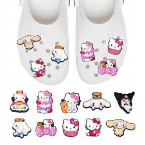 Przypinki do Crocs HELLO KITTY do butów telefonu torby zestaw 10 szt