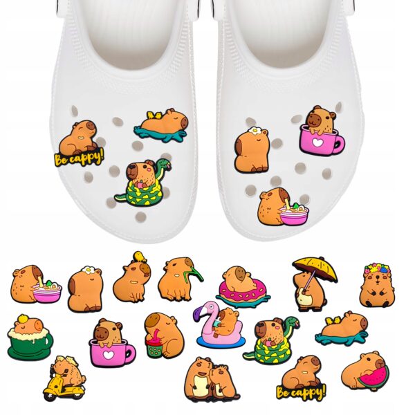 Przypinki do Crocs KAPIBARA CAPPYBARA do butów telefonu torby zestaw 17 szt