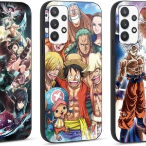 Eouine 3x Etui do Samsung Galaxy S23 Ultra Anime Dragon Ball, One Piece