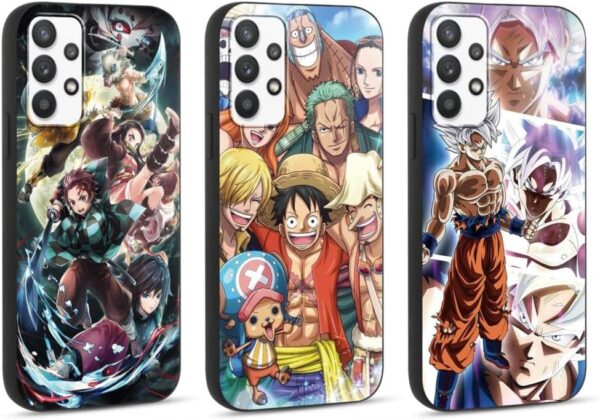 Eouine 3x Etui do Samsung Galaxy S23 Ultra Anime Dragon Ball, One Piece