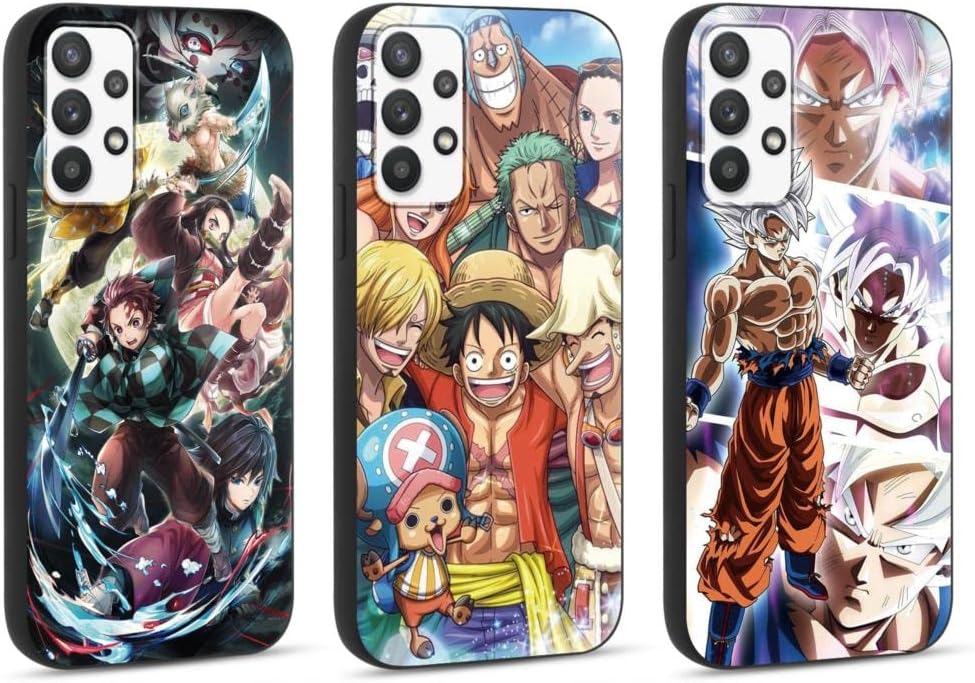 Eouine 3x Etui do Samsung Galaxy S23 Ultra Anime Dragon Ball, One Piece