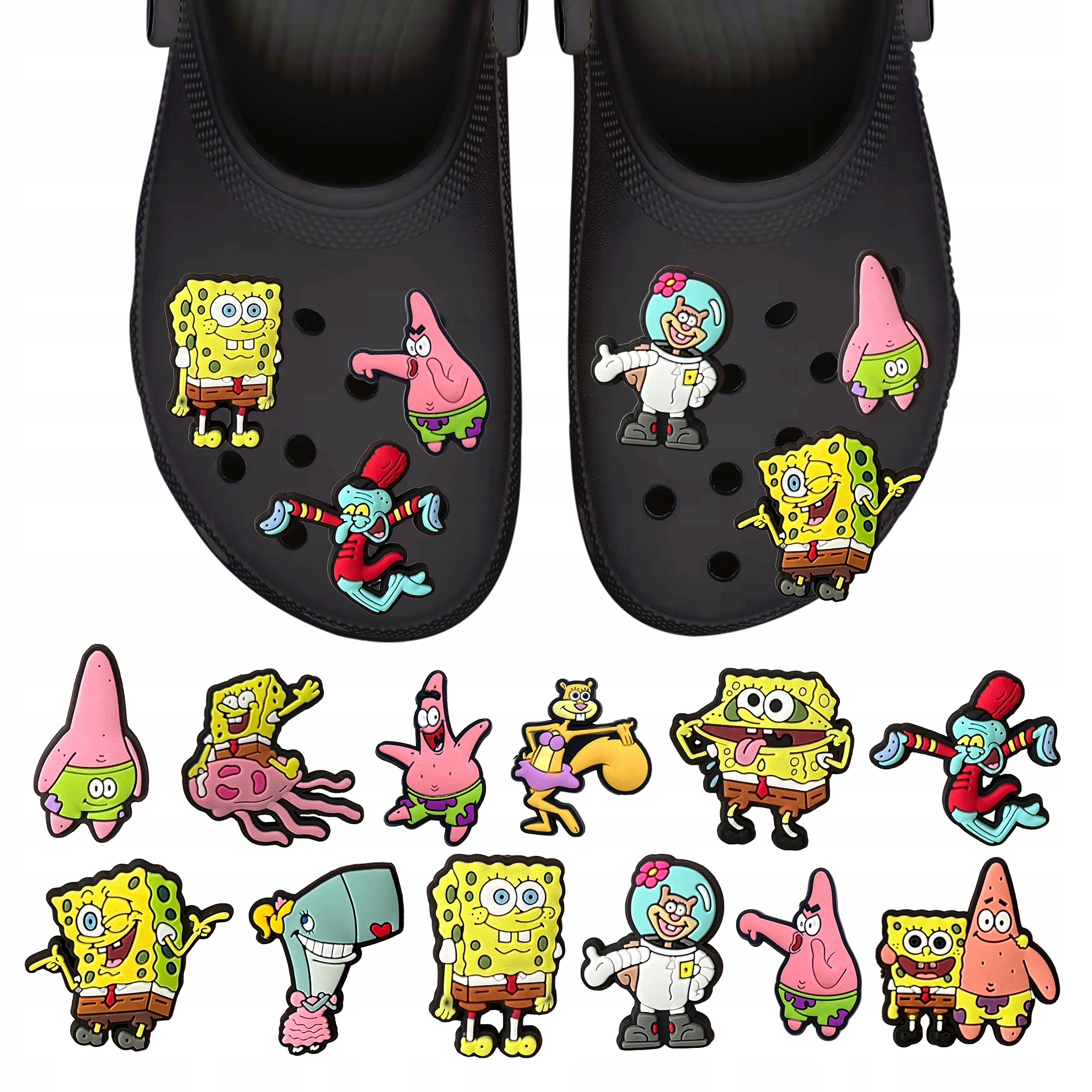 Przypinki do Crocs SPONGEBOB do butów telefonu torby zestaw 12 szt