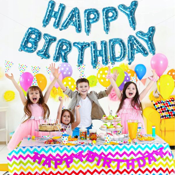 Oro Party Balonowa Dekoracja Girlanda balonowa Happy Birthday Blue Star 40 - obrazek 6
