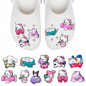 Przypinki do Crocs HELLO KITTY do butów telefonu torby zestaw 11 szt