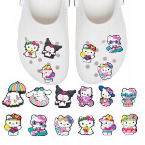 Przypinki do Crocs HELLO KITTY do butów telefonu torby zestaw 12 szt