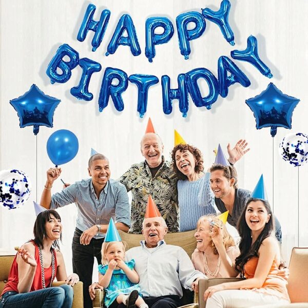 Oro Party Blue Zestaw Urodzinowych Dekoracji Balonowych Girlanda Balonowa - obrazek 9