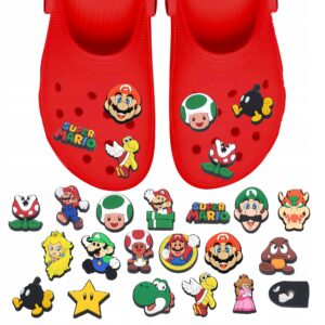 Przypinki do Crocs SUPER MARIO BROS do butów telefonu torby zestaw 19 szt