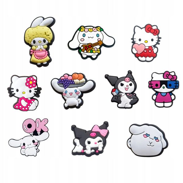 Przypinki do Crocs HELLO KITTY do butów telefonu torby zestaw 10 szt - obrazek 2