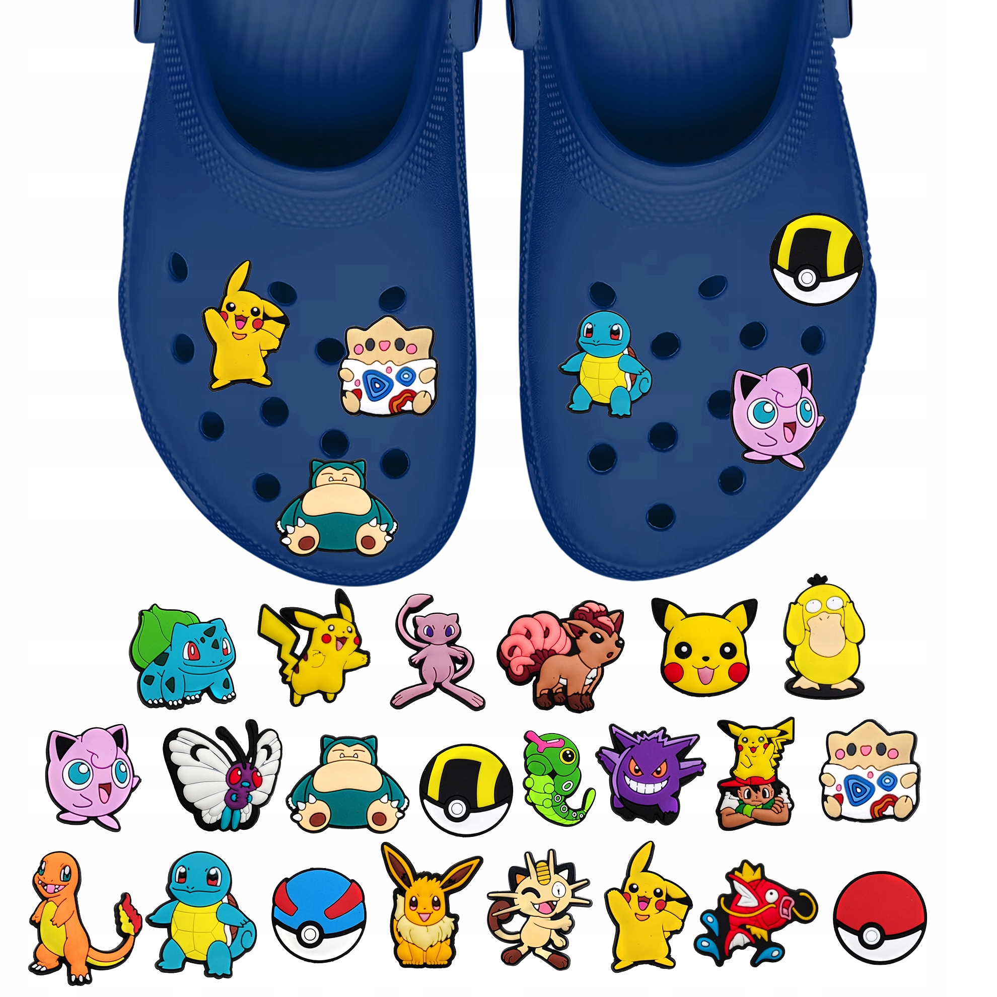 Przypinki do Crocs POKEMON do butów telefonu torby zestaw 22 szt