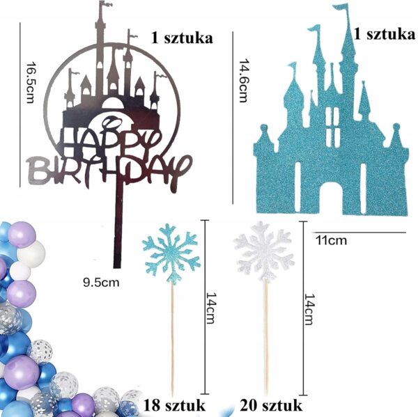 TOPPERY KRAINA LODU 2 x DUŻE TOPPER NA TORT + 38 SZT. TOPPERÓW NA BABECZKI - obrazek 2