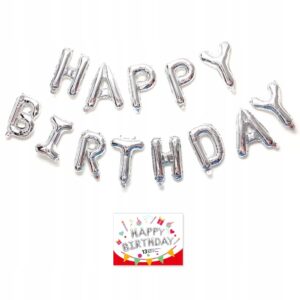 Oro Party Balonowa Dekoracja Girlanda balonowa Happy Birthday Srebrna 40 cm