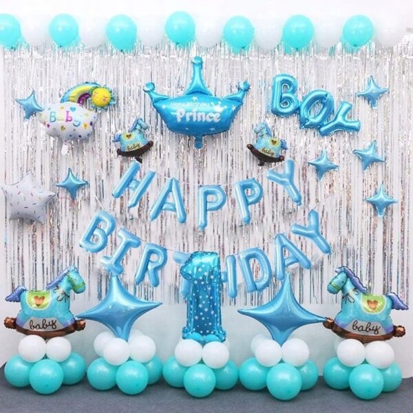 Oro Party Balonowa Dekoracja Girlanda balonowa Happy Birthday Blue 40 cm - obrazek 6