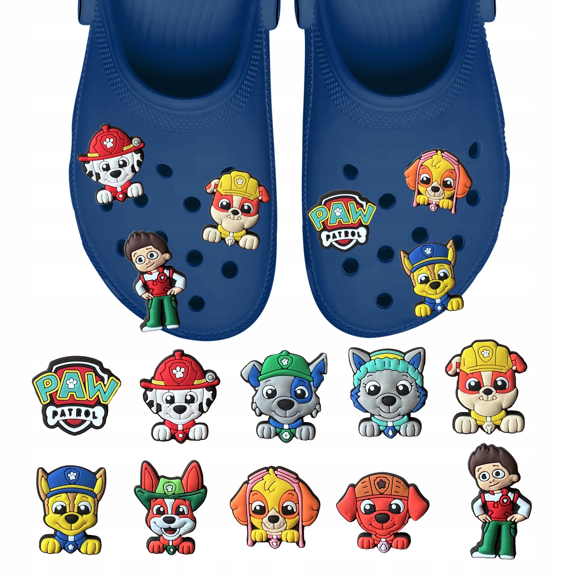 Przypinki do Crocs PSI PATROL do butów telefonu torby zestaw 10 szt