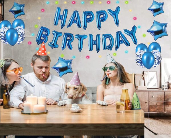 Oro Party Blue Zestaw Urodzinowych Dekoracji Balonowych Girlanda Balonowa - obrazek 7