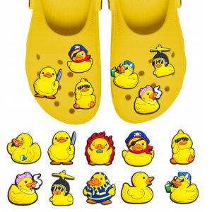 Przypinki do Crocs GUMOWE KACZKI DUCK do butów telefonu torby zestaw 10 szt