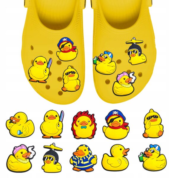 Przypinki do Crocs GUMOWE KACZKI DUCK do butów telefonu torby zestaw 10 szt