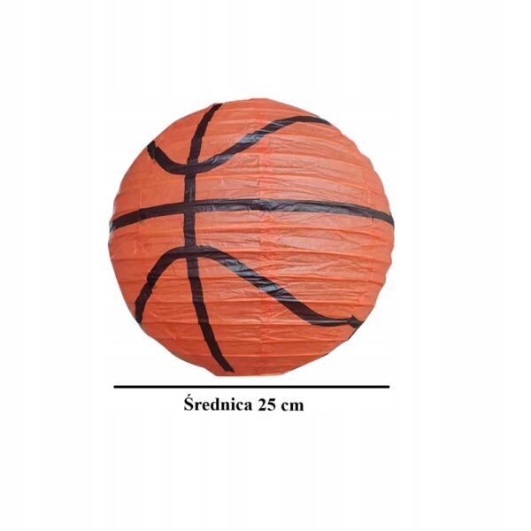 Oro Party Lampion Kula Abażur Okrągły Papierowy Piłka do Koszykówki 25 cm - obrazek 2