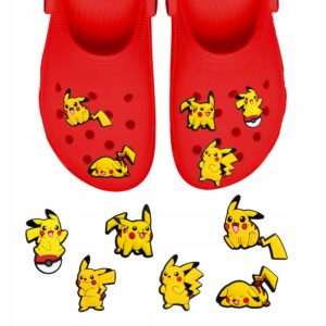 Przypinki do Crocs POKEMON PIKATCHU do butów telefonu torby zestaw 6 szt