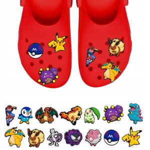 Przypinki do Crocs POKEMON do butów telefonu torby zestaw 14 szt