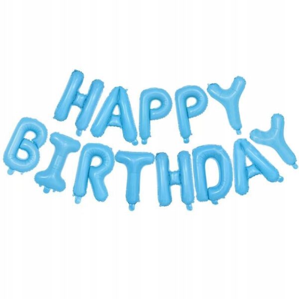 Oro Party Balonowa Dekoracja Girlanda balonowa Happy Birthday Blue 40 cm - obrazek 3