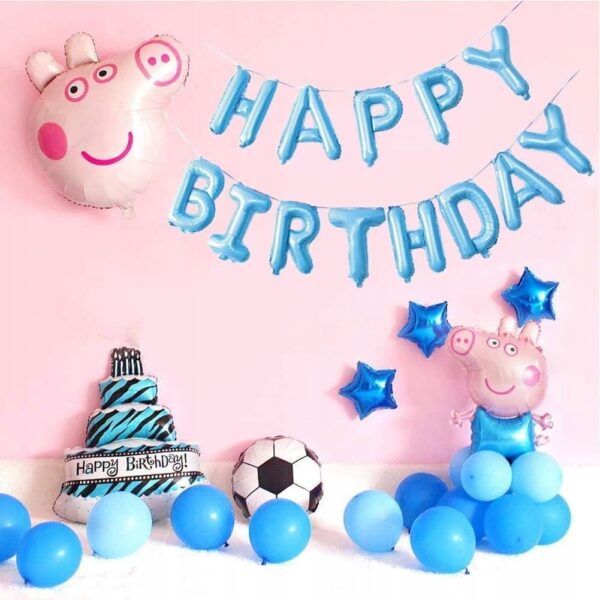 Oro Party Balonowa Dekoracja Girlanda balonowa Happy Birthday Blue 40 cm - obrazek 7