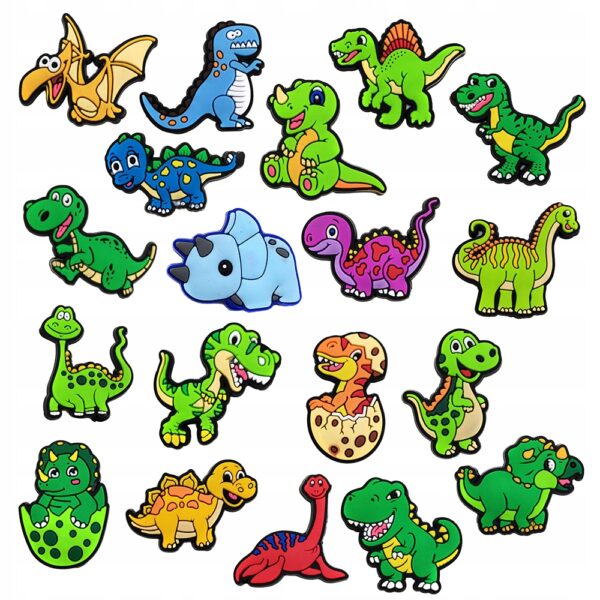 Przypinki do Crocs DINOZAURY do butów telefonu torby zestaw 19 szt - obrazek 2