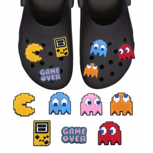 Przypinki do Crocs PAC MAN GAMING do butów telefonu torby zestaw 7 szt