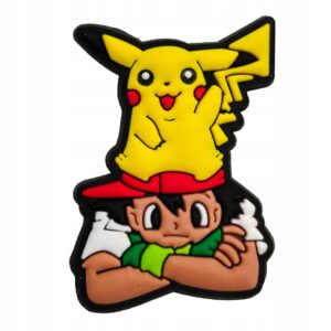 Przypinka Pokemon Pikachu i Ash do Crocs butów klapków telefonu torebki