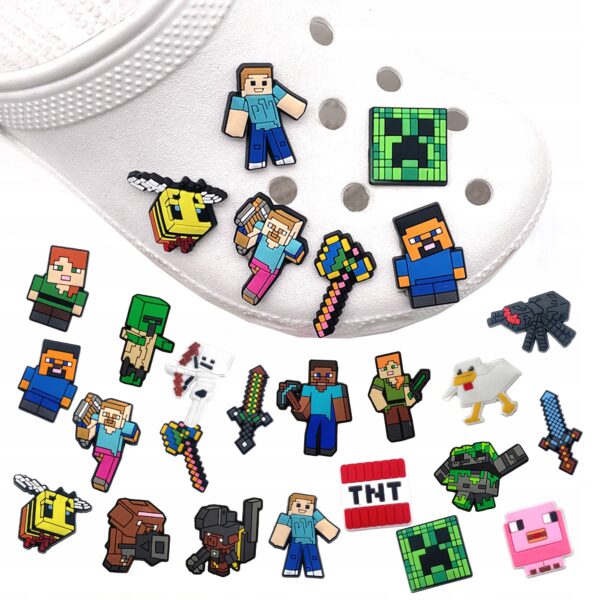 Przypinki do Crocs MINECRAFT do butów telefonu torby zestaw 20 szt