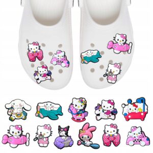 Przypinki do Crocs HELLO KITTY do butów telefonu torby zestaw 11 szt
