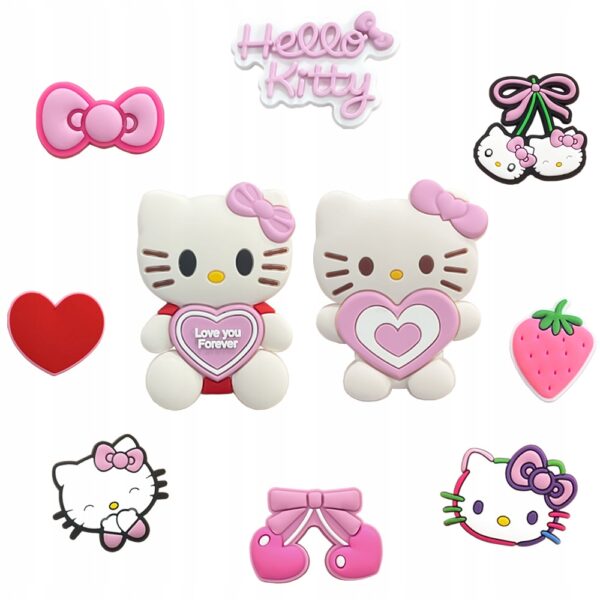 Duże XL Przypinki Hello Kitty do Crocs butów klapków telefonu torebek - obrazek 5
