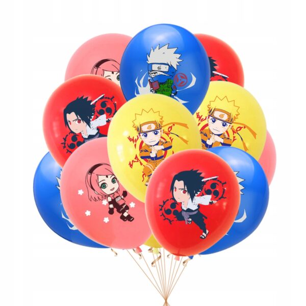 Oro Party Zestaw balonowych dekoracji urodzinowych Naruto + Girlanda Topper - obrazek 7