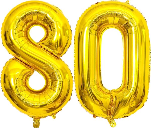 Oro Party Złoty zestaw XL balonowych dekoracji urodzinowych na 80 urodziny - obrazek 4