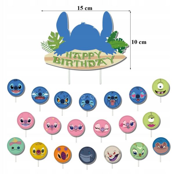 Oro Party Zestaw balonowych dekoracji urodzinowych Lilo i Stitch Stich - obrazek 6