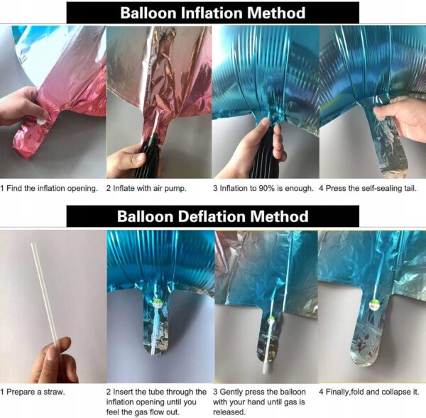 Duży Balon foliowy Metaliczny Czarne Serce 18 cali 45 cm 1 sztuka - obrazek 5