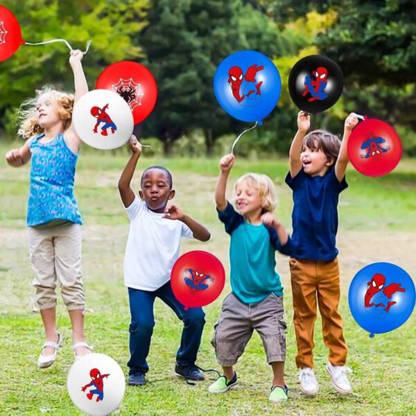 Spiderman Zestaw Dekoracji Urodzinowych 30 cm Balony 24 szt Topper babeczki - obrazek 5